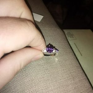 Stamped 925 Sterling silver purple amethyst